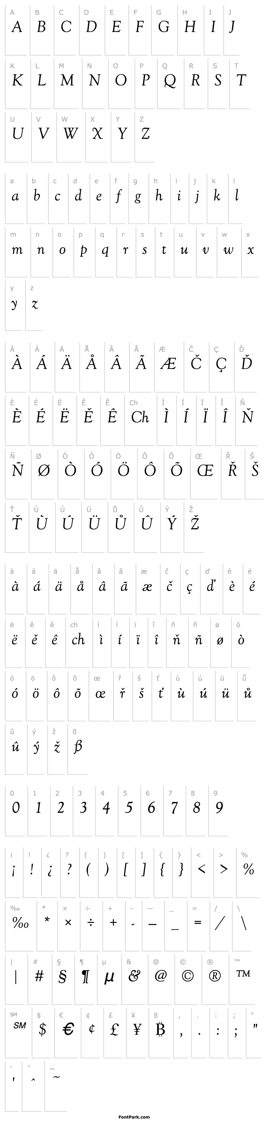 Overview GoudyOldStyT Italic