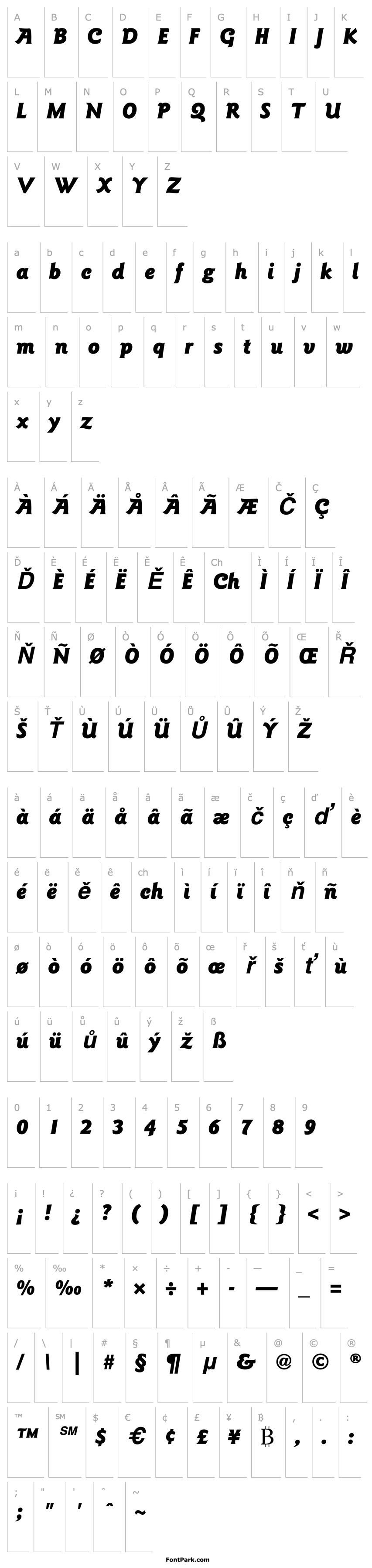 Overview GoudySans-BlackItalic