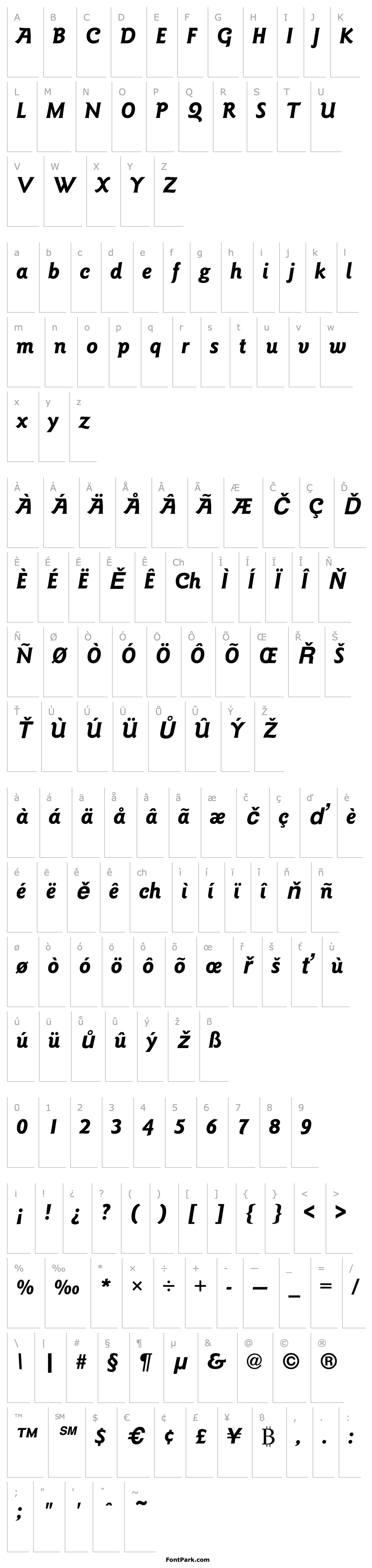 Overview GoudySans Bold Italic