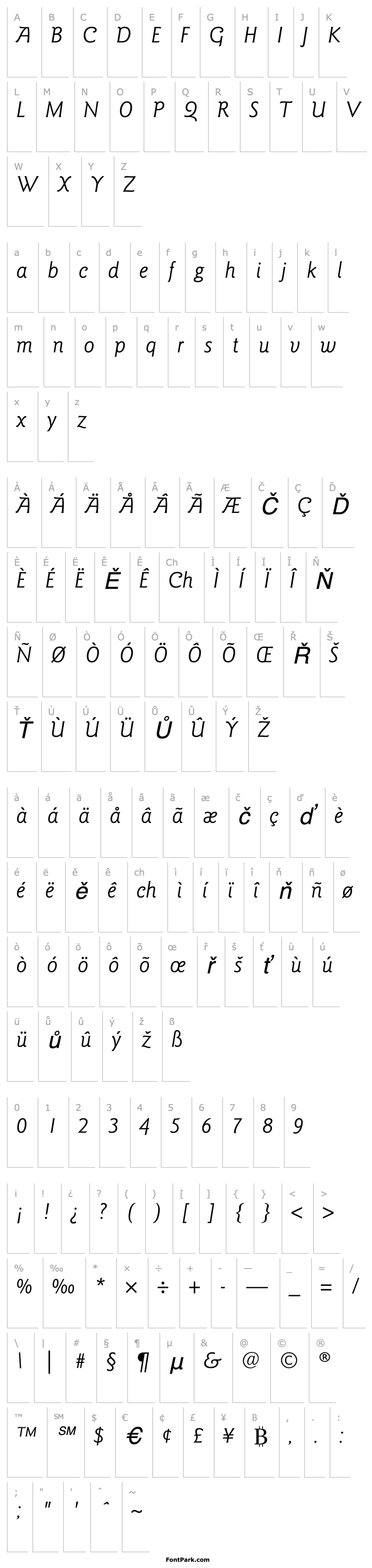 Overview GoudySans-BookItalic