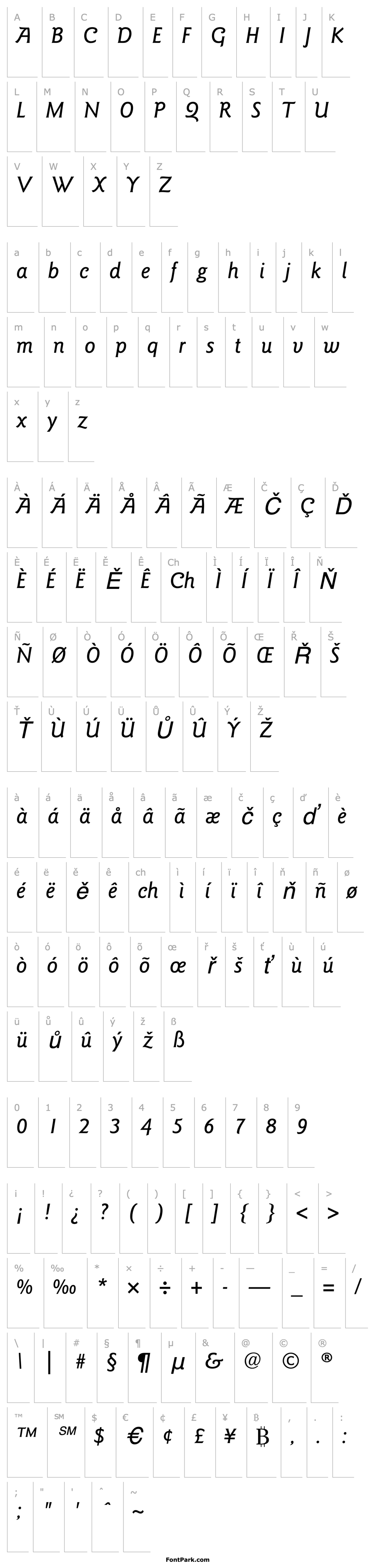 Přehled GoudySans-MediumItalic