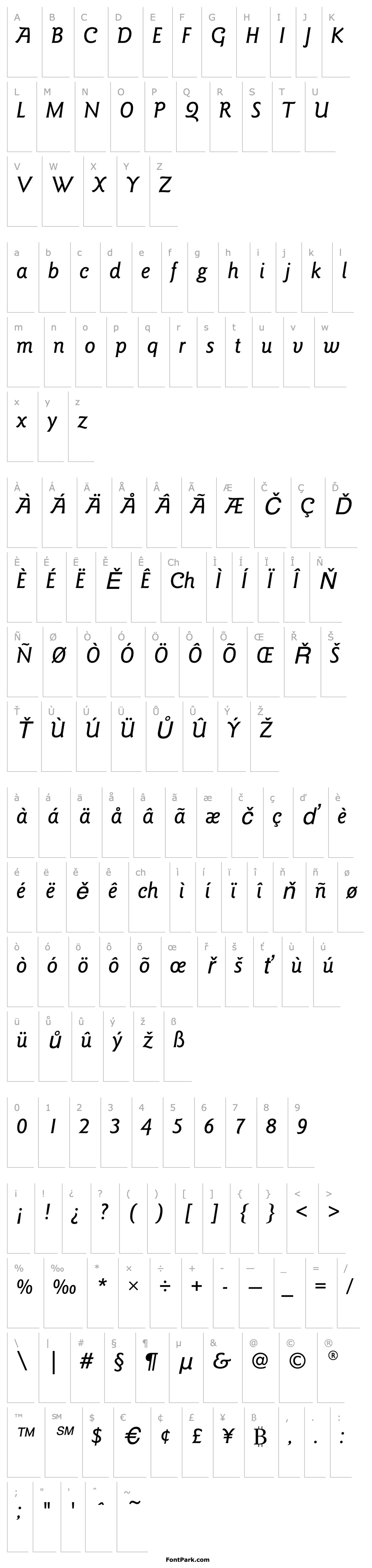 Overview GoudySansEF-MediumItalic