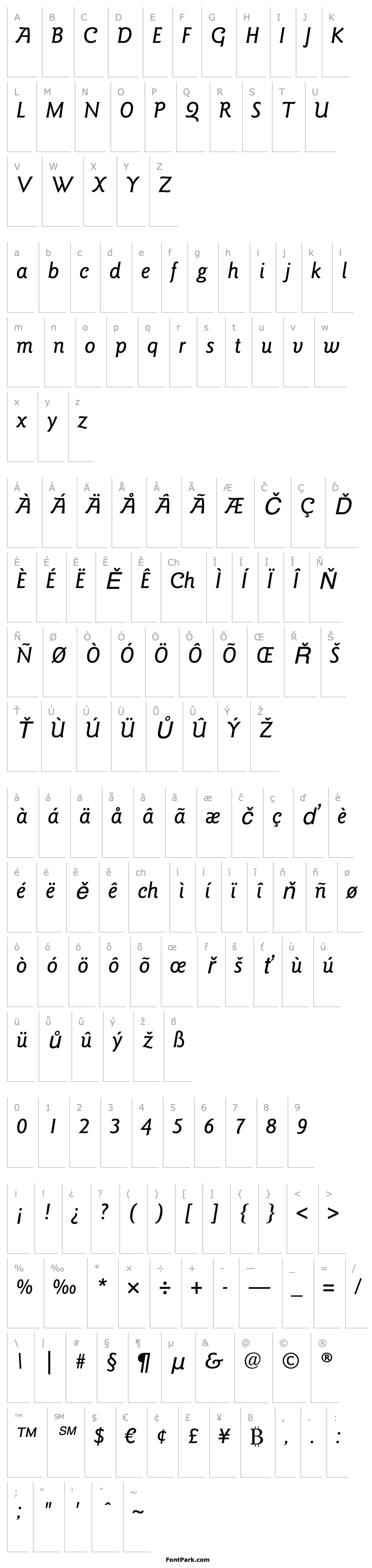 Overview GoudySansLT-MediumItalic