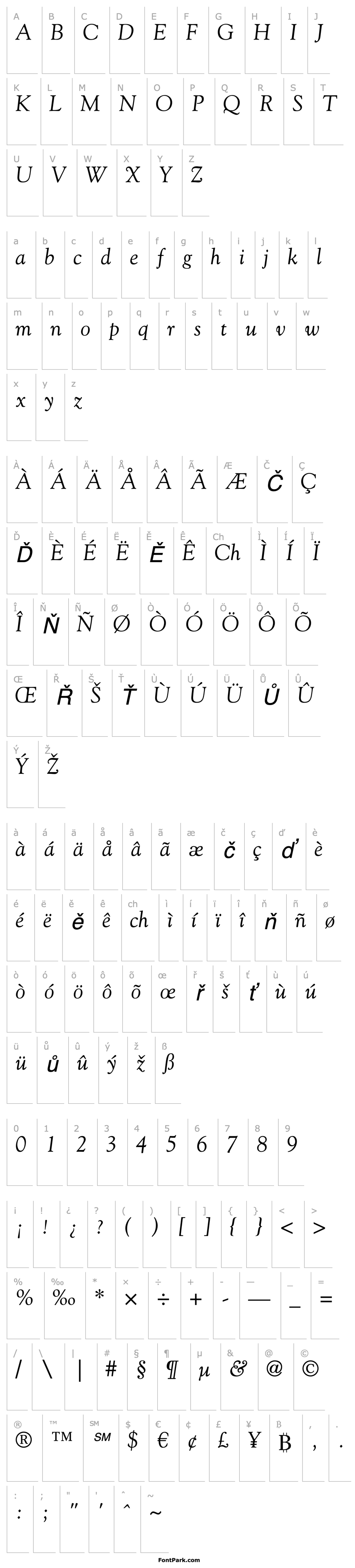 Overview GoudyStd-Italic