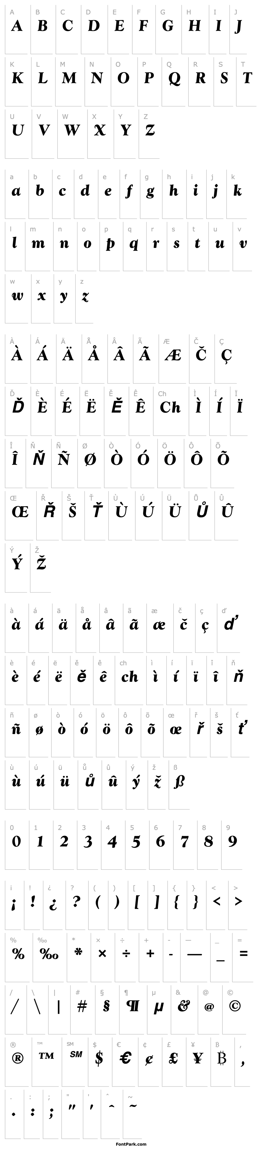 Overview GoudyT Bold Italic