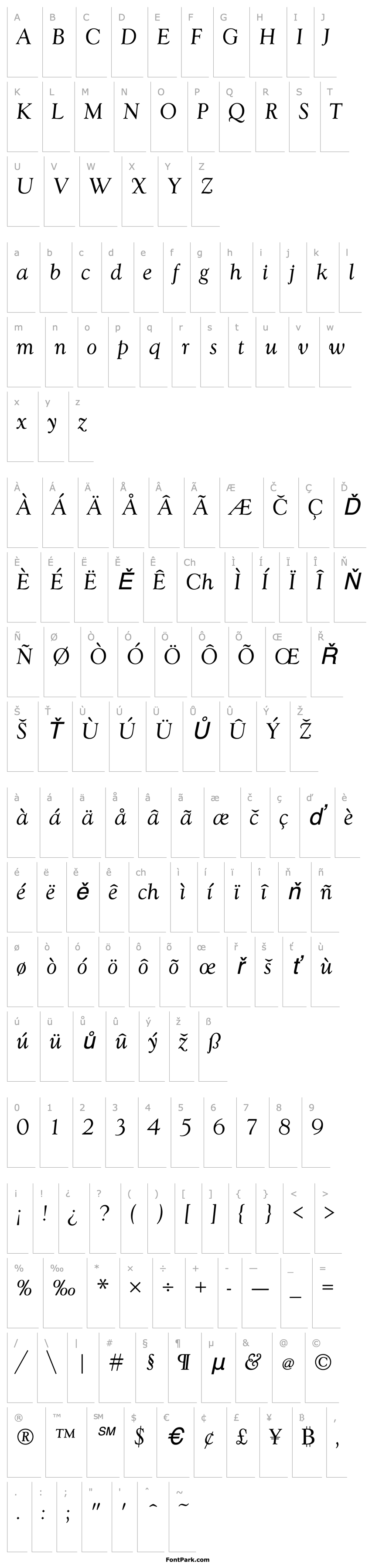 Overview GoudyT Italic
