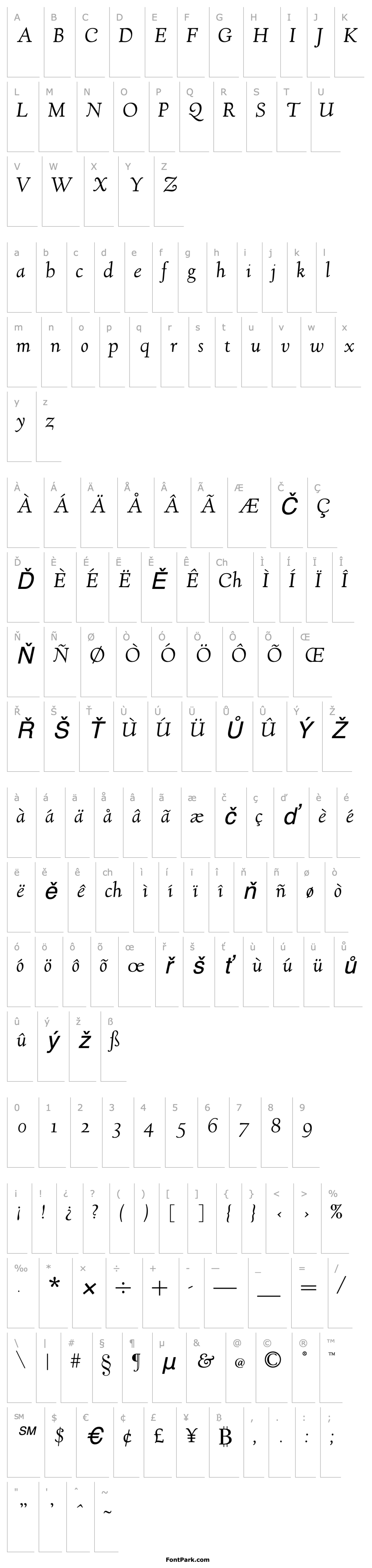 Overview GoudyVillageH-Italic