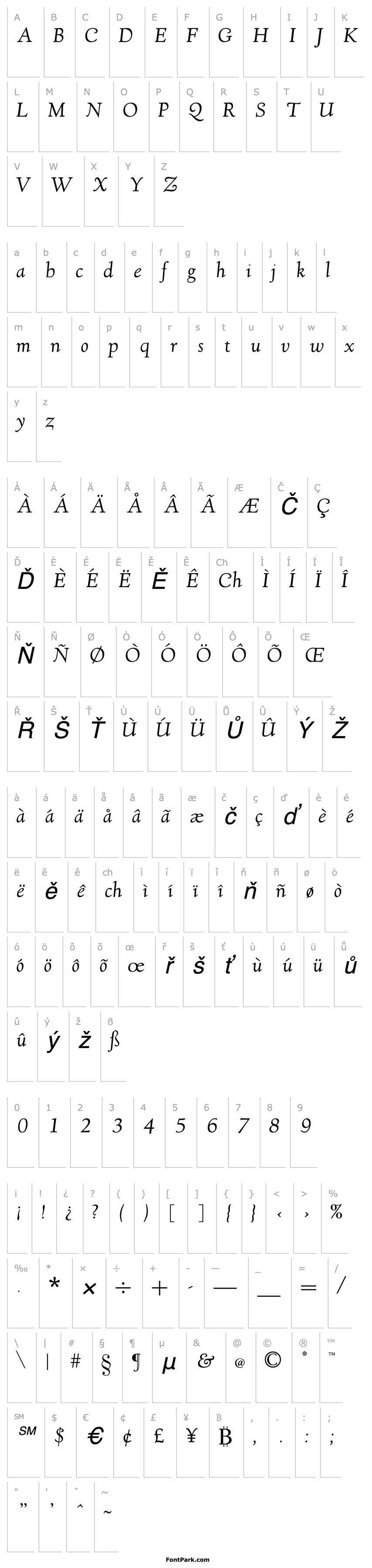 Overview GoudyVillageL-Italic