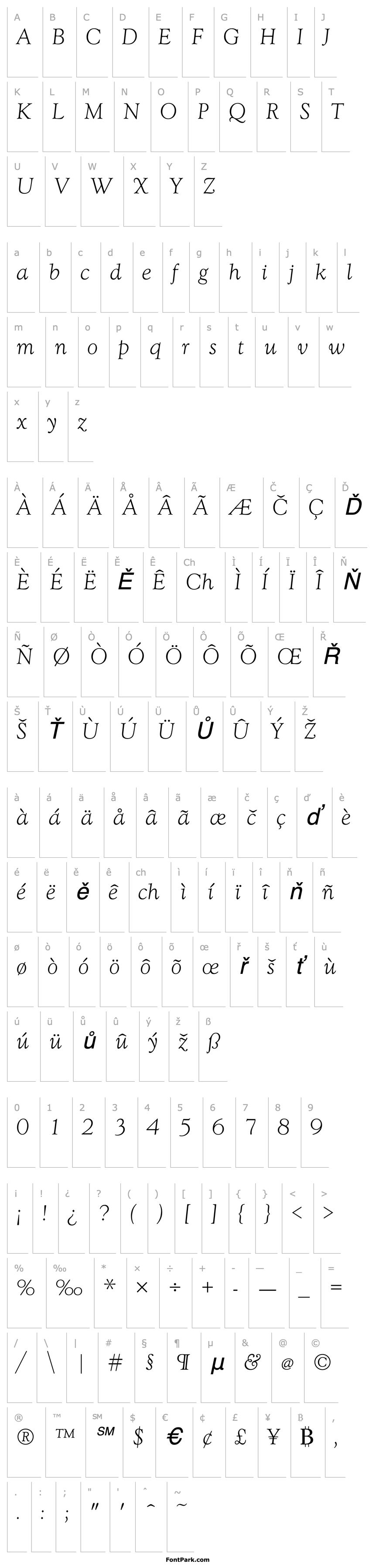 Přehled GoudyWtcTLig Italic