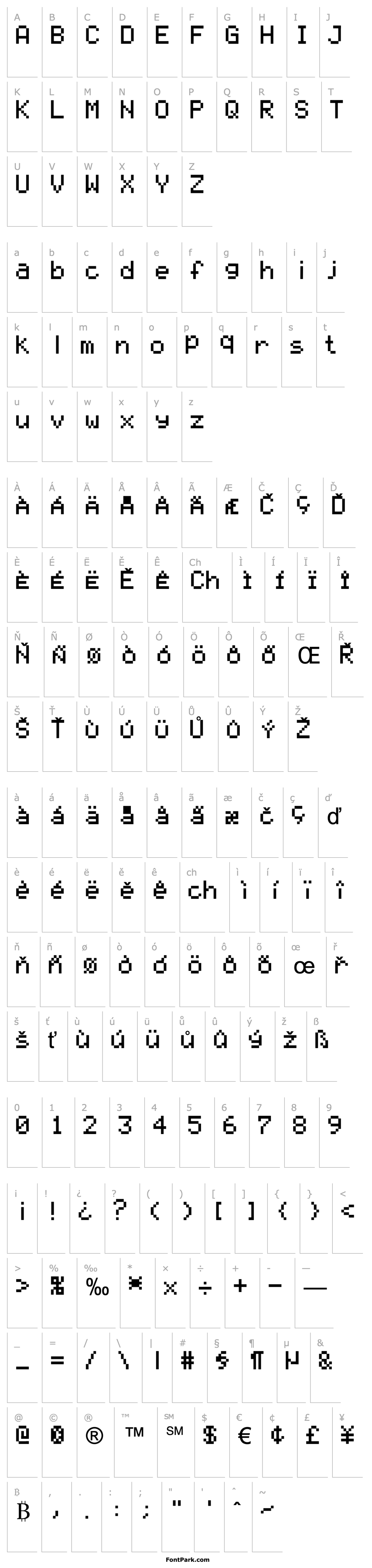 Overview GP4_LCD_Font2 Dot Matrix