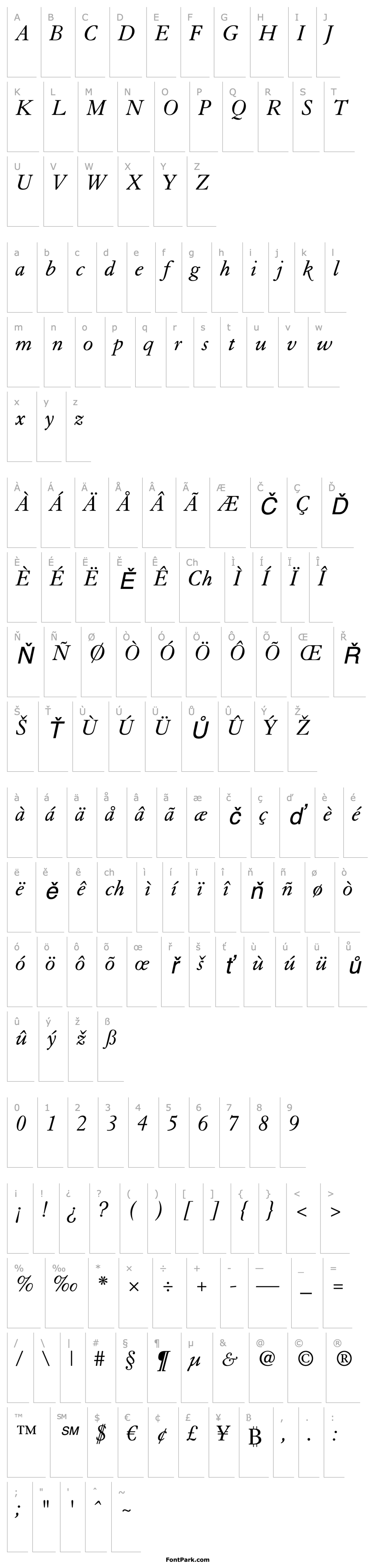 Overview GranjonLTStd-Italic