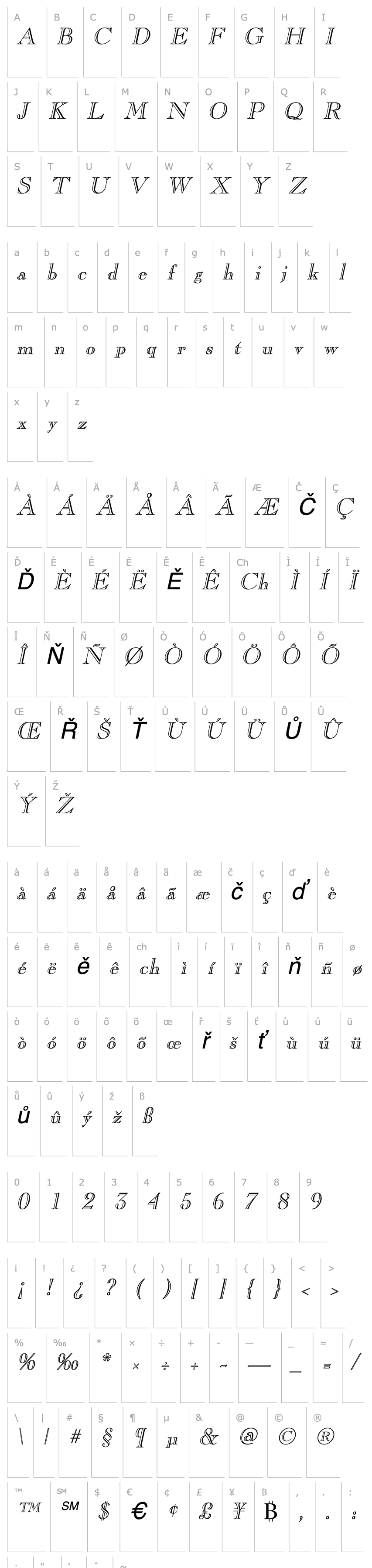 Overview Gravure Italic