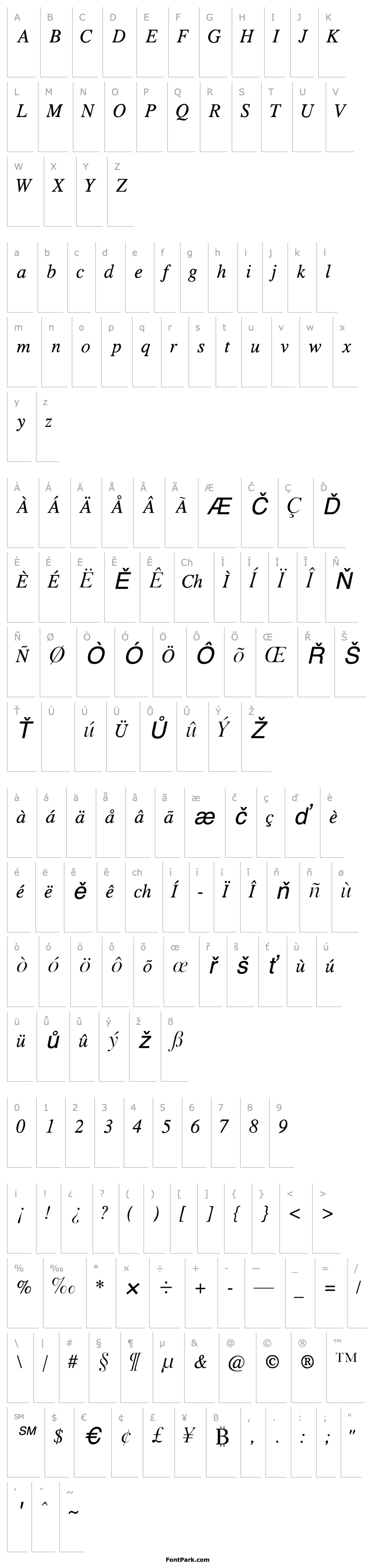 Overview GrecoLightSSK Italic