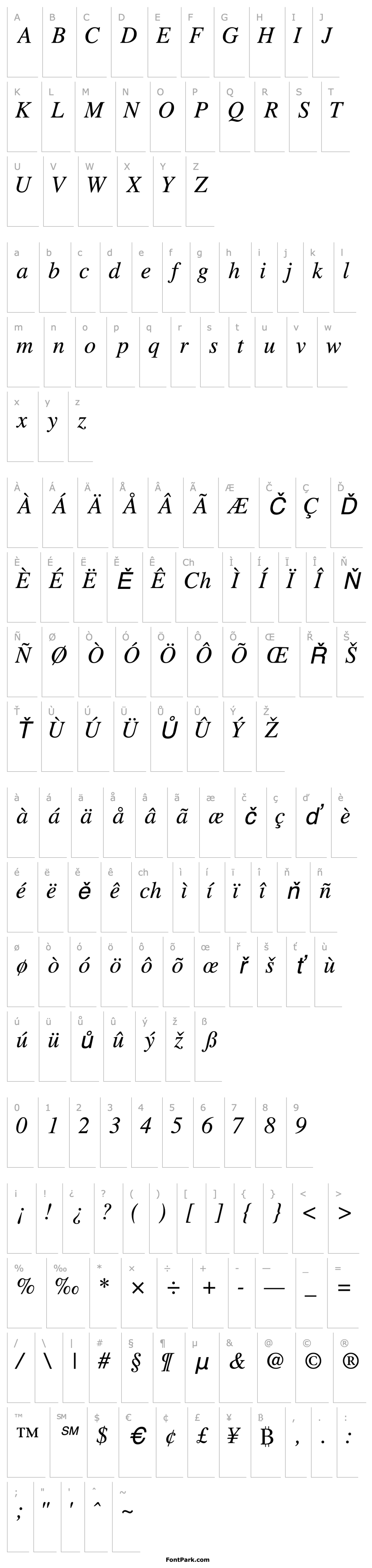 Přehled GrecoSSK Italic