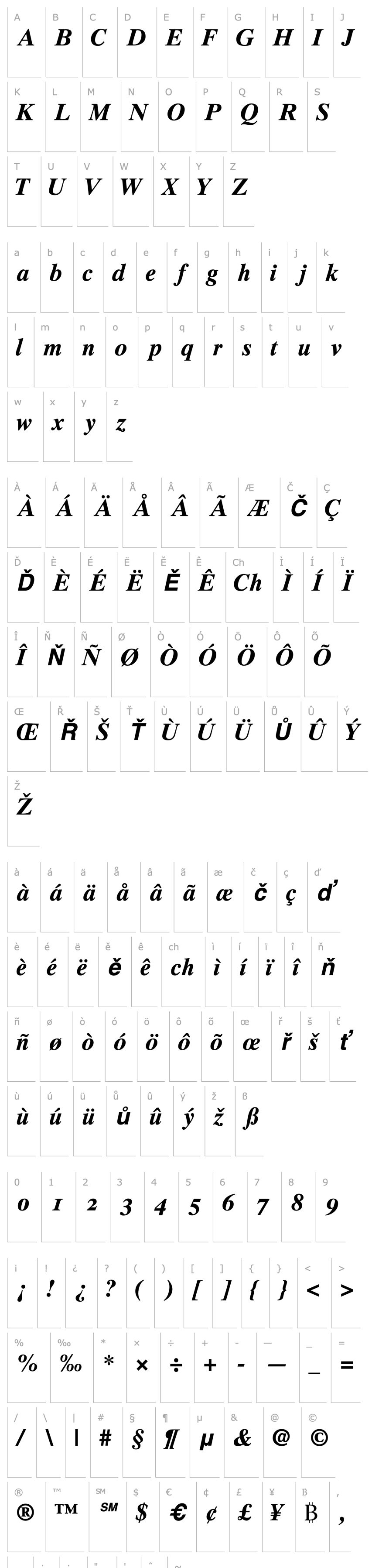 Přehled GrecoTenOSSSK Bold Italic