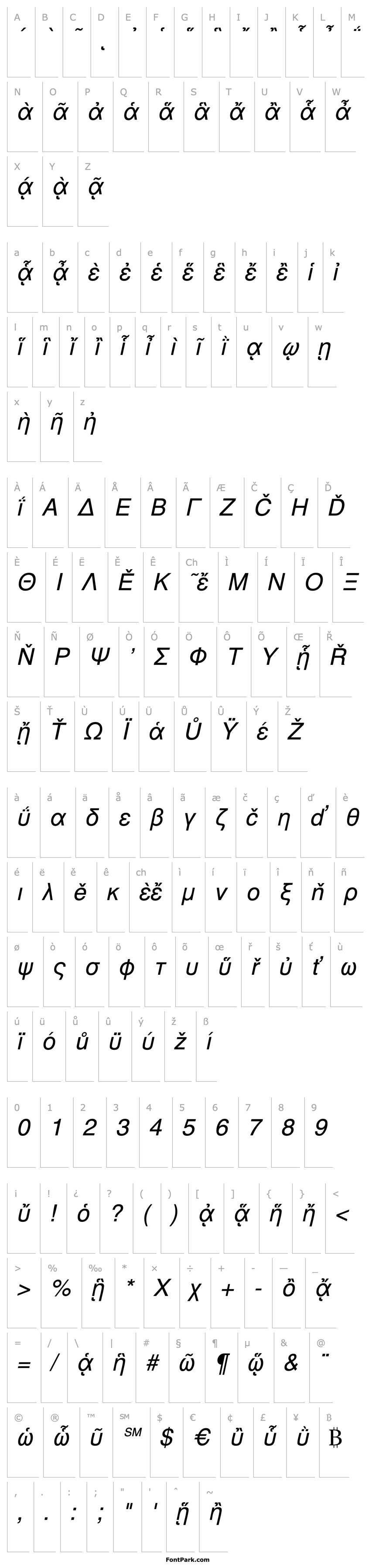 Overview GreekSansAncientSSK Italic