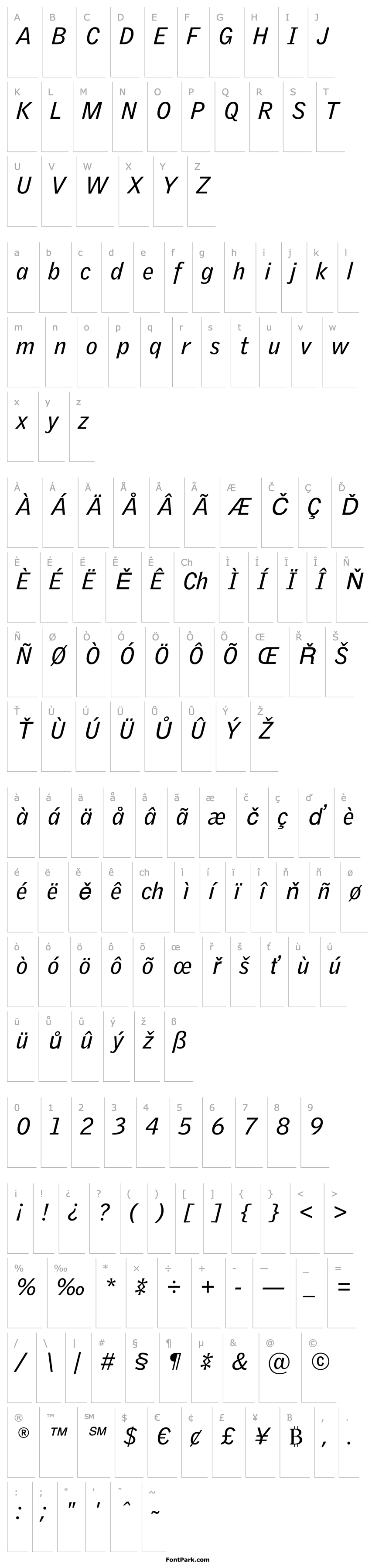 Overview GriffithGothic-RegularItalic