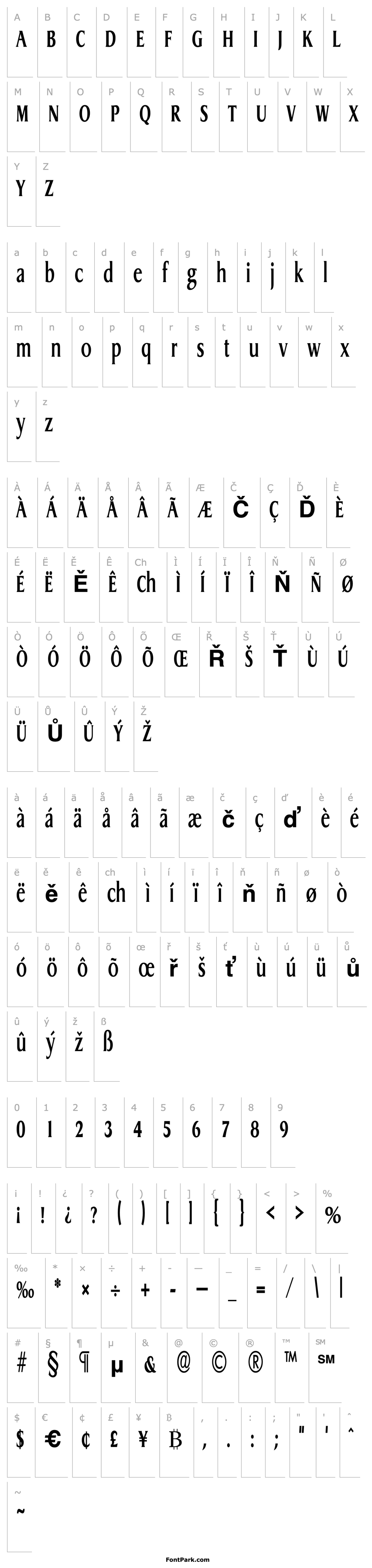 Overview GriffonCondensed Bold