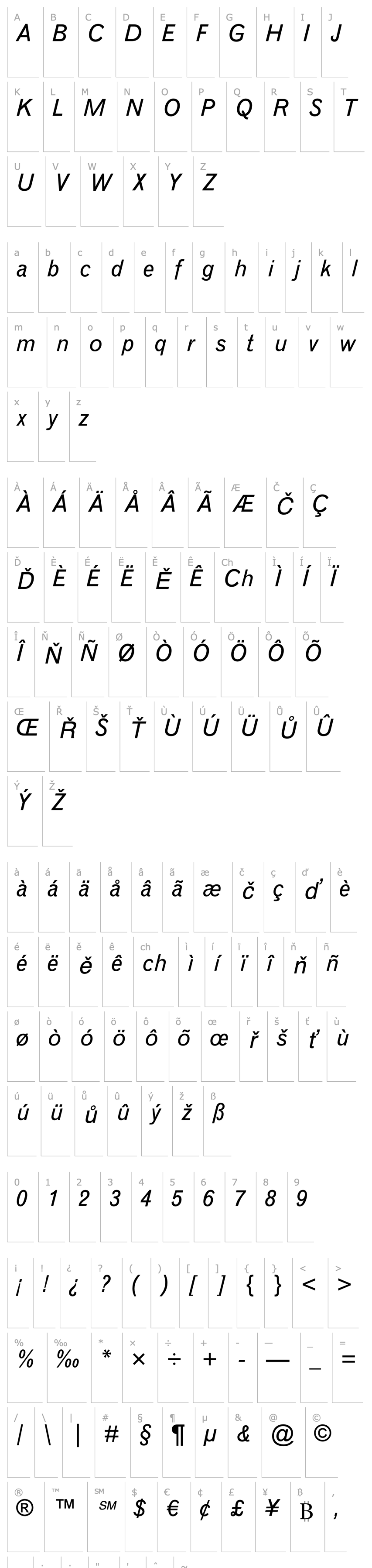 Overview GrotesqueMTStd-Italic