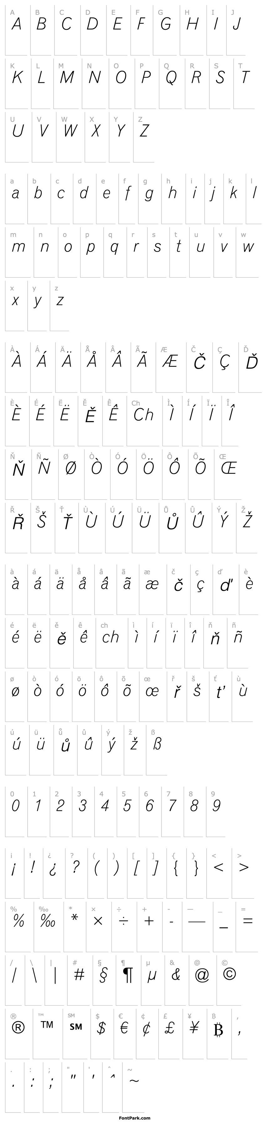 Overview GrotesqueMTStd-LightItalic