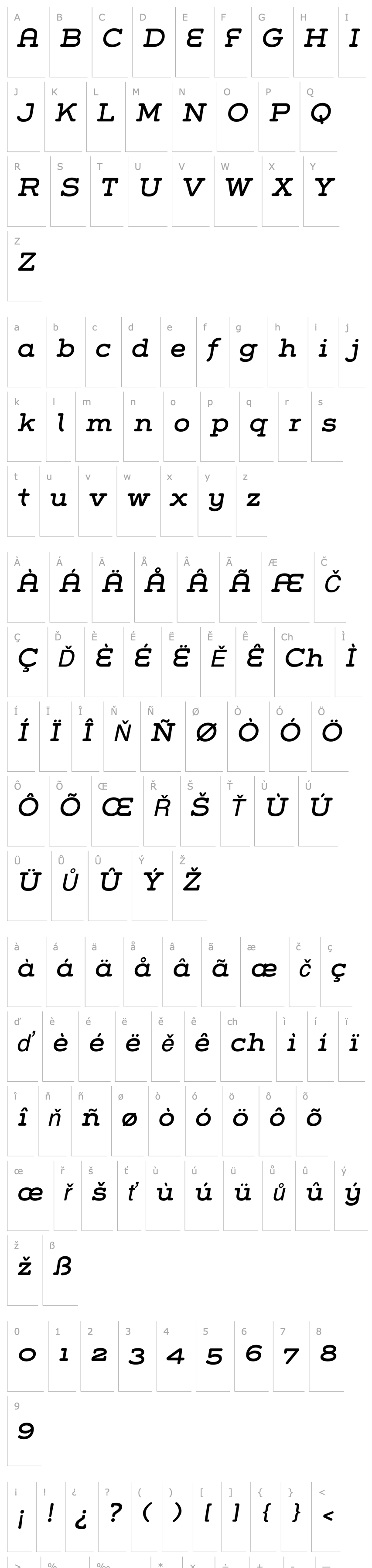 Přehled Grover Slab Italic