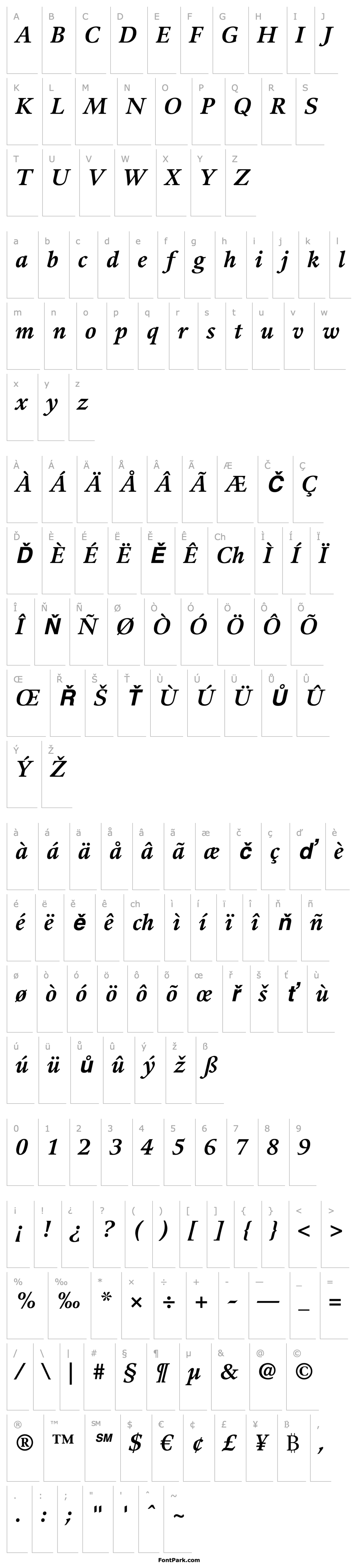 Overview Guardi LT 76 Bold Italic