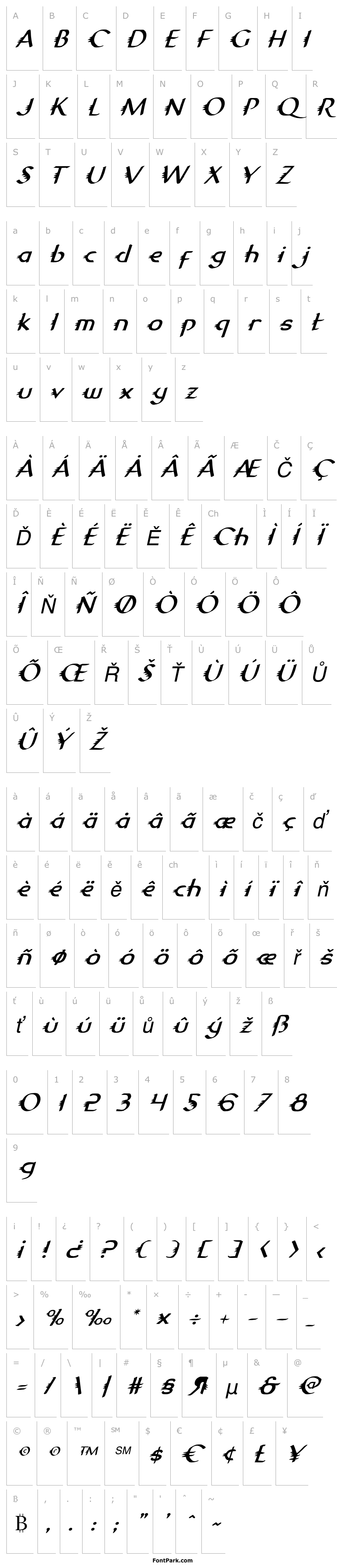 Overview Gypsy Road Italic