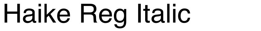 Preview Haike  Reg Italic