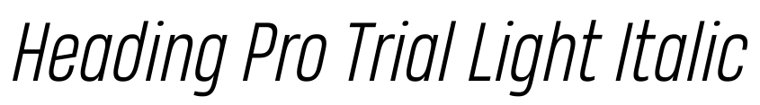 Preview Heading Pro Trial Light Italic