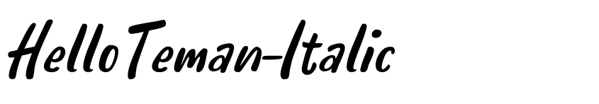 Font HelloTeman-Italic by Andrian Dehasta; Situjuh Nazara