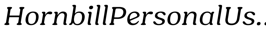 Preview HornbillPersonalUse-Italic