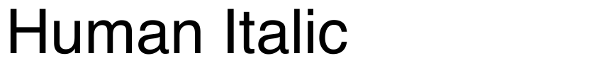 Preview Human Italic