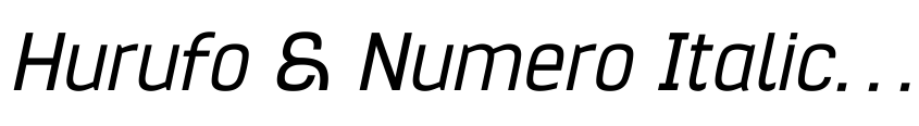 Preview Hurufo & Numero Italic Italic