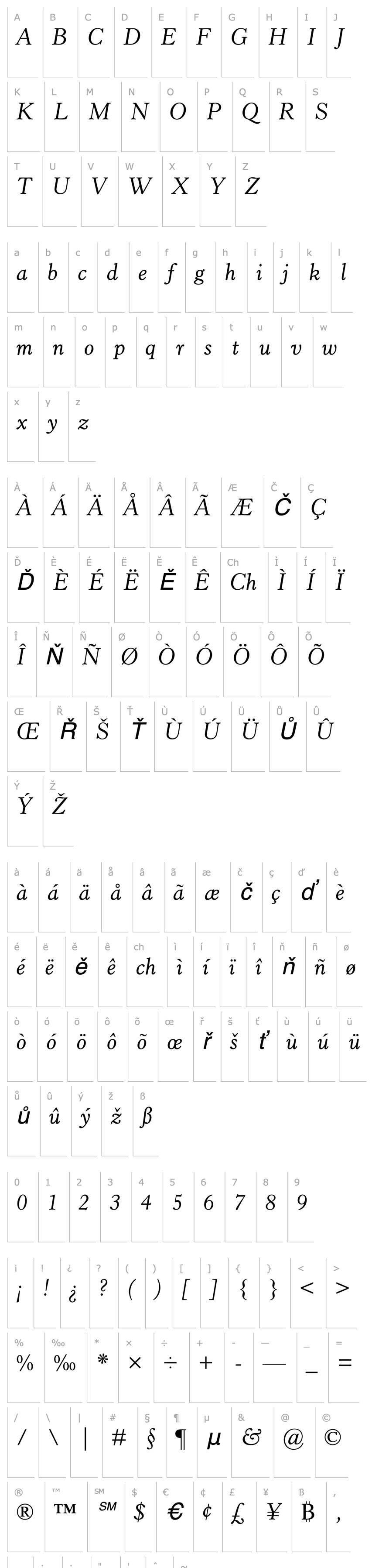 Overview HorleyOldStyleMT-Italic