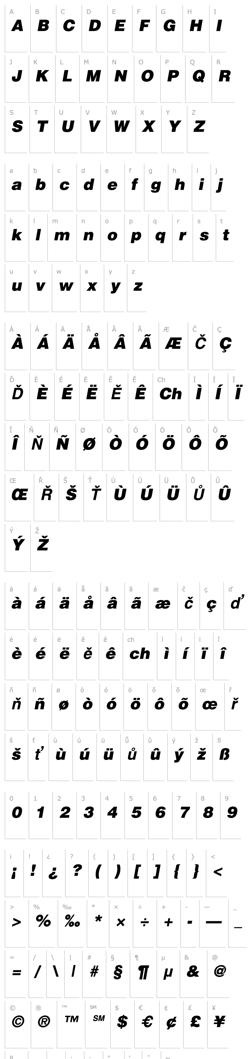 Overview Helvetica-BlackOblique