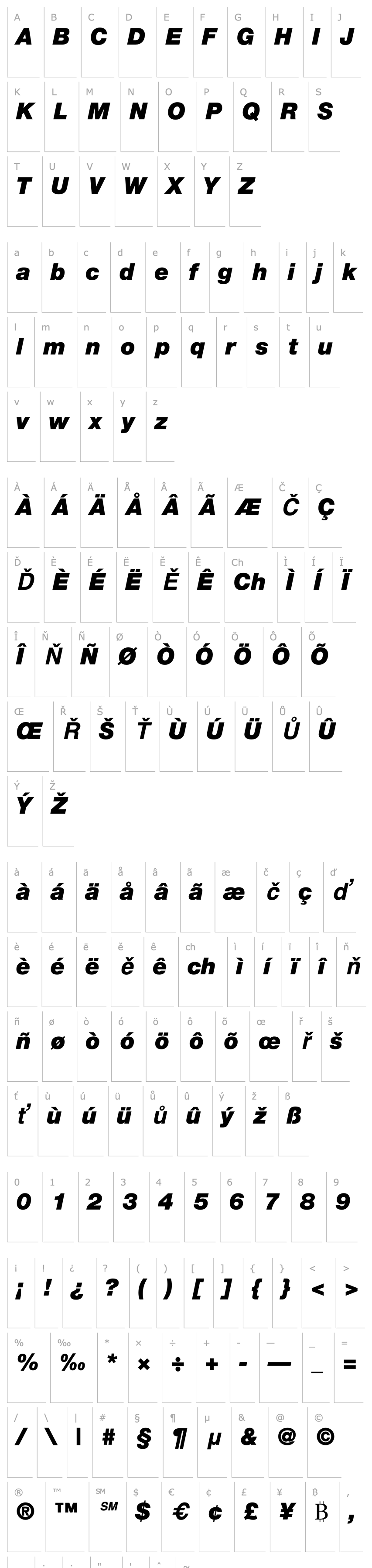 Overview HelveticaNeue-BlackItalic