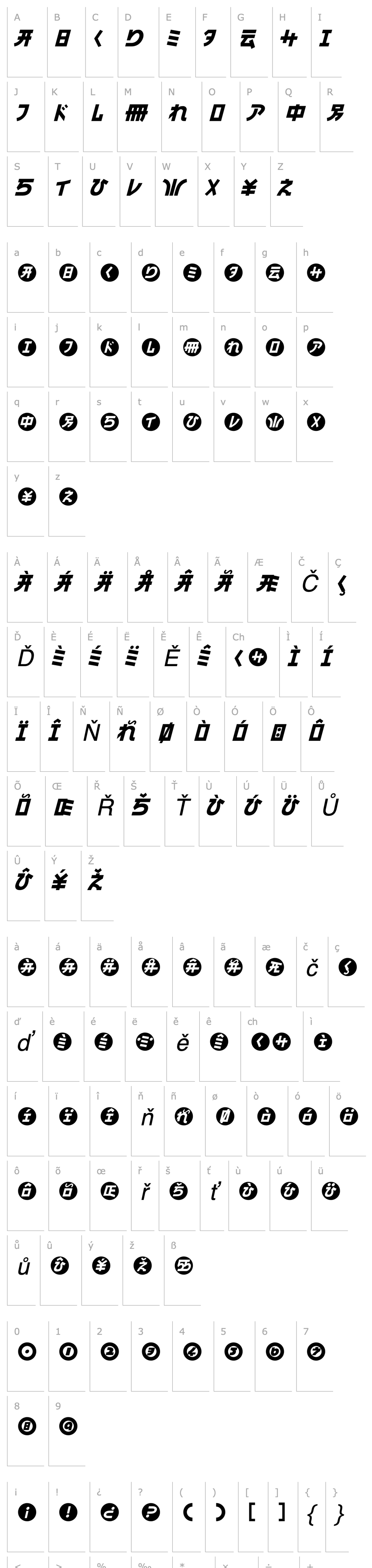 Overview HaMangaIrregularLL-Italic