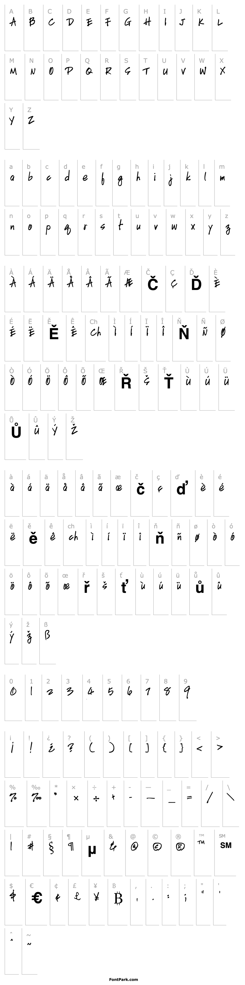 Overview HandScriptUpright Bold