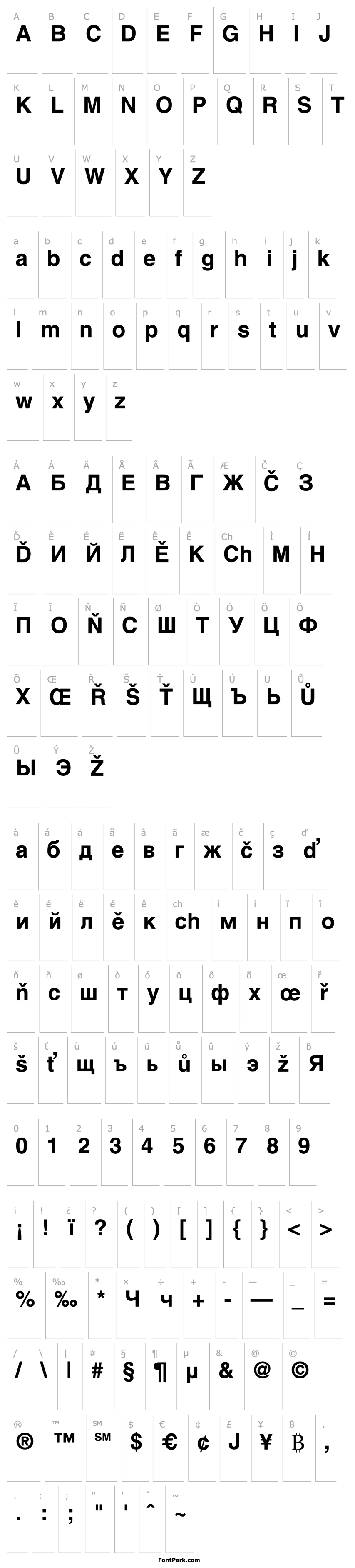 Overview Helvetica Cyrillic Bold