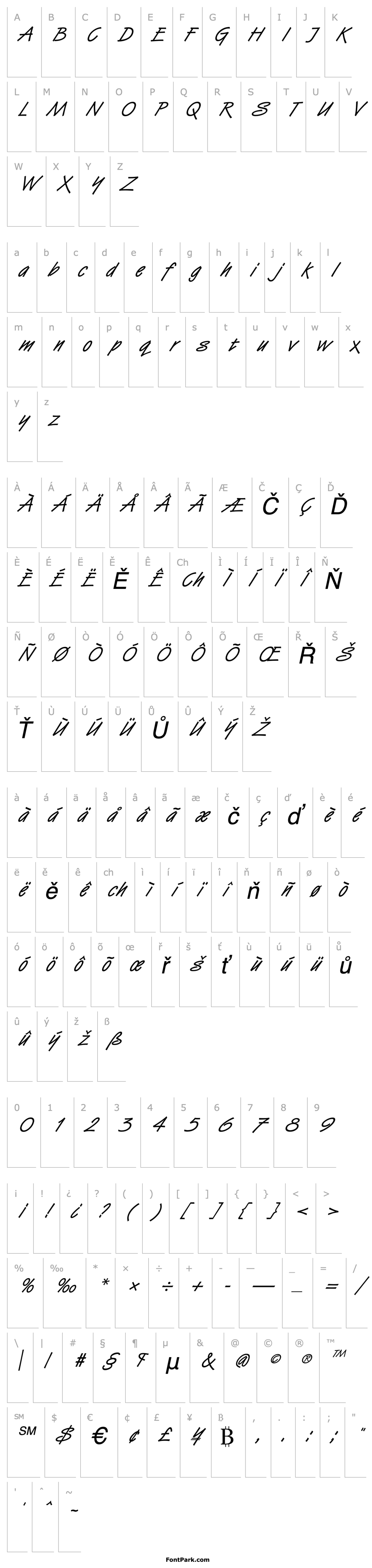 Overview HandStroke Italic