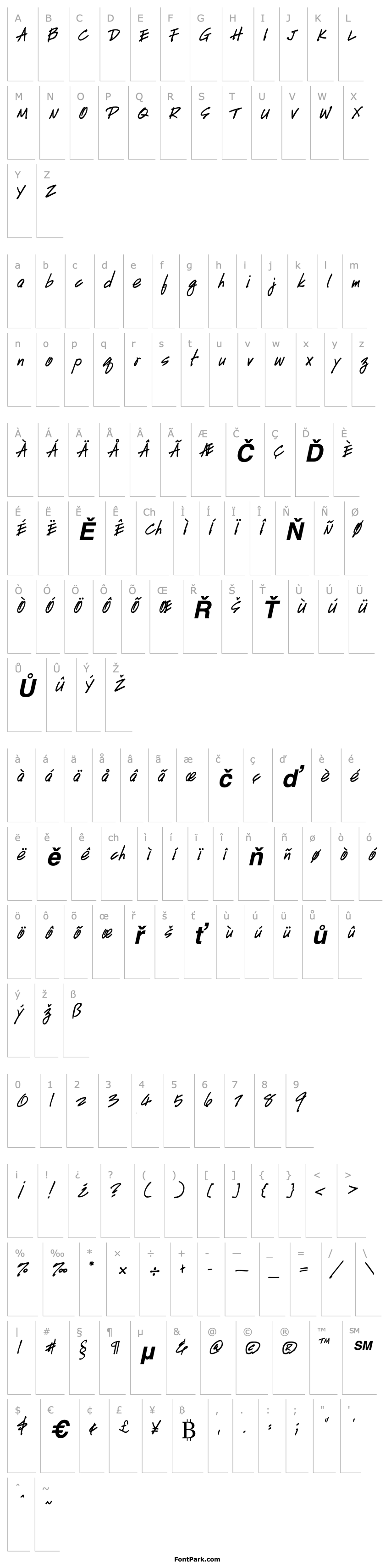 Overview HandScriptUpright Bold Italic