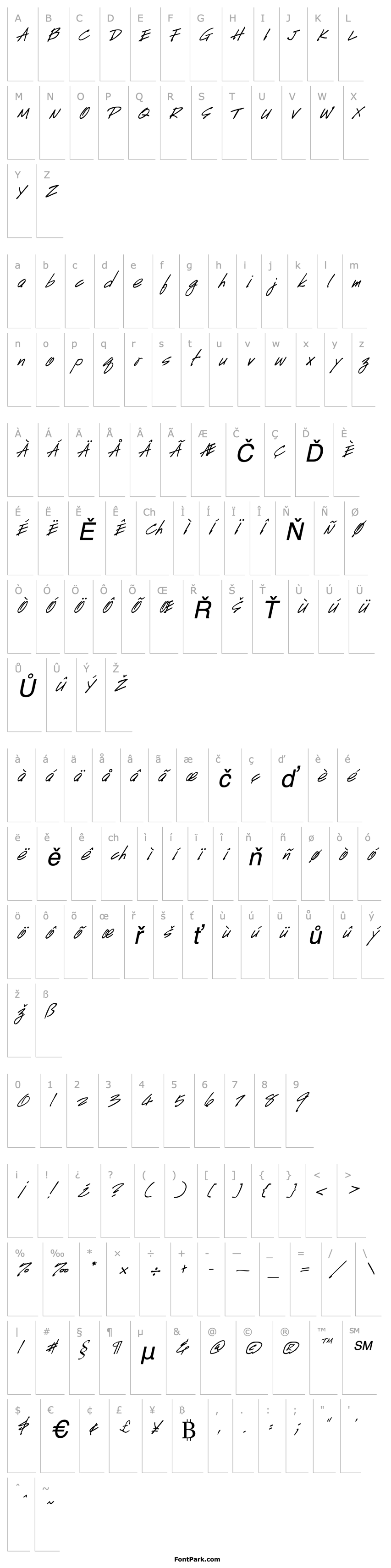 Overview HandScript Italic