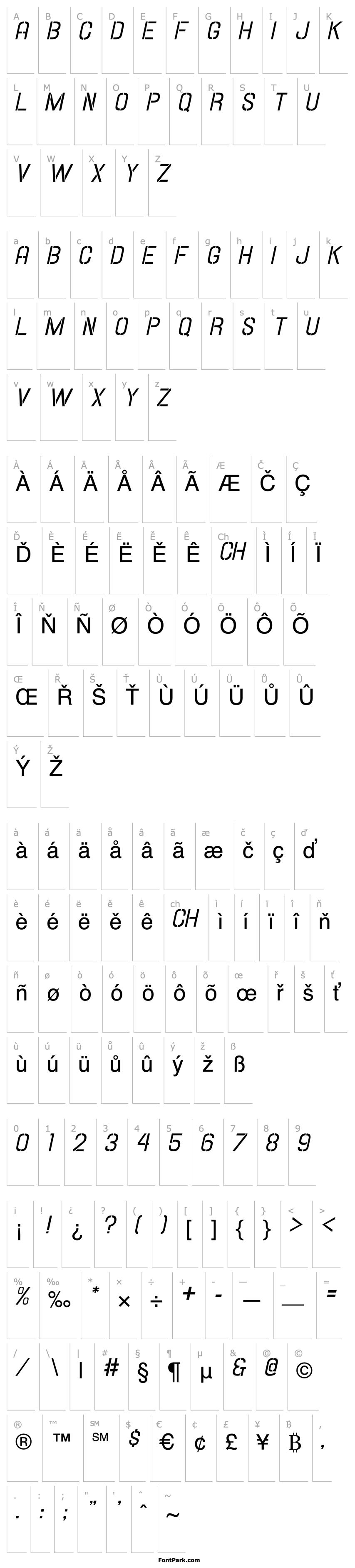 Overview Hallandale Stencil Italic JL