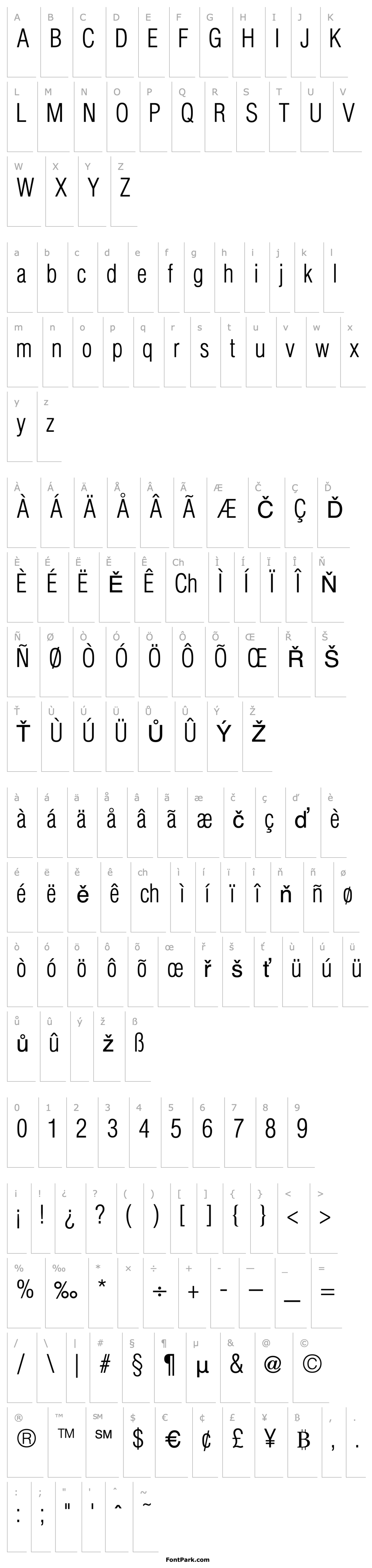 Overview Hallmarke Condensed Light Regular