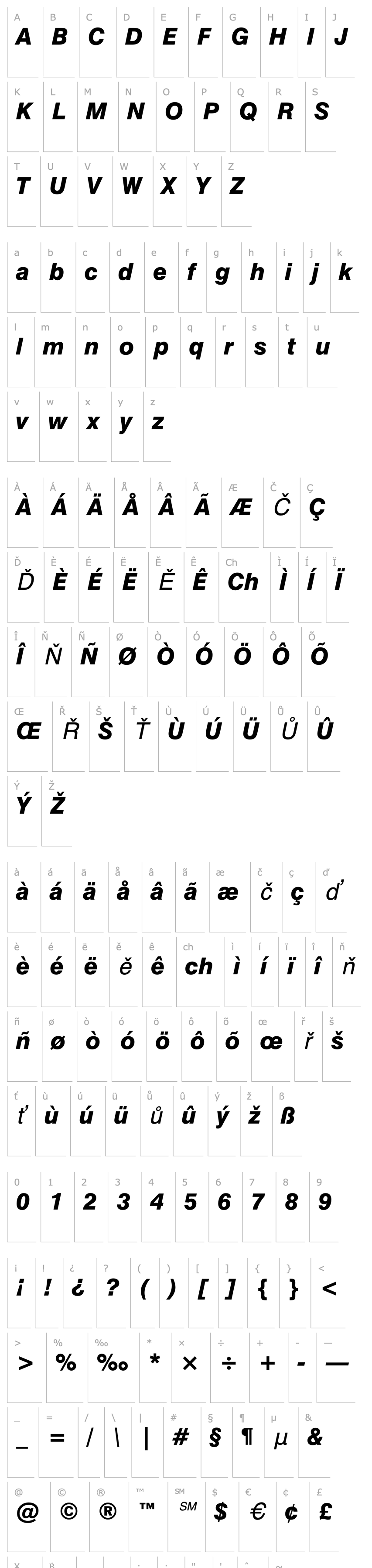 Přehled HalvettHeavy Italic