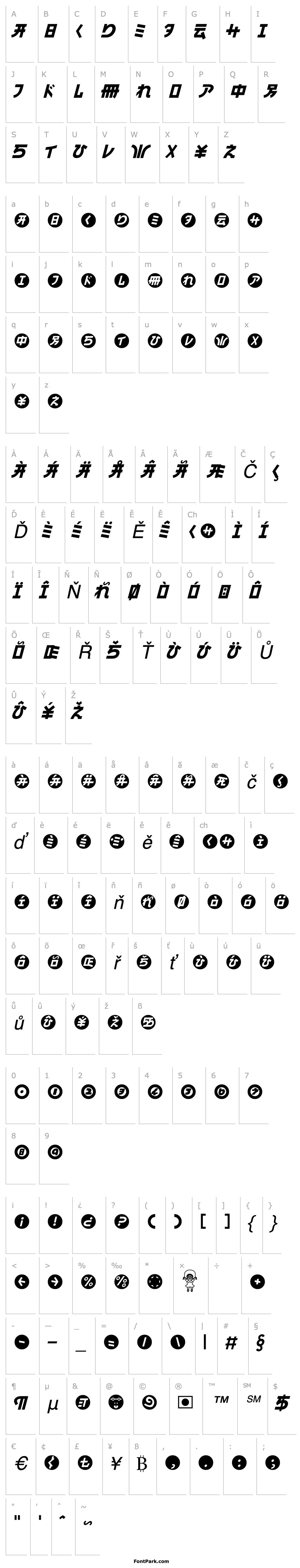 Přehled HaMangaIrregularLL Italic