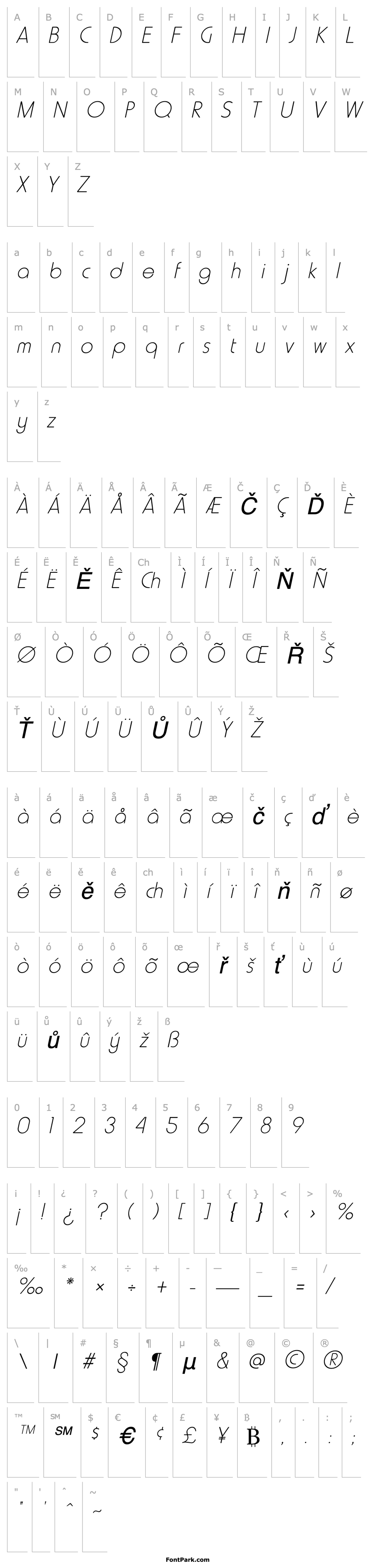 Overview HammerThin Italic