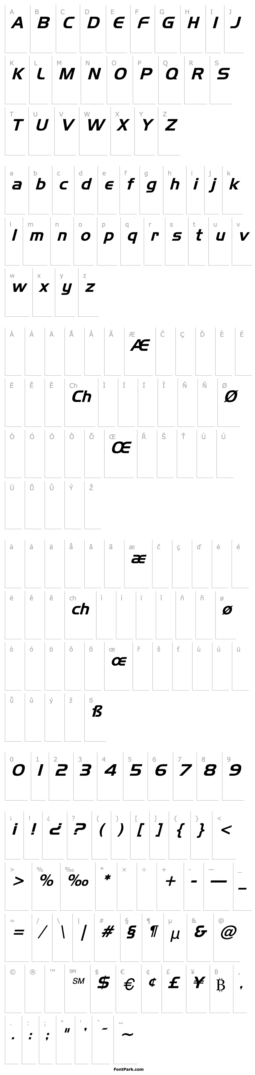 Overview Handel Gothic Italic