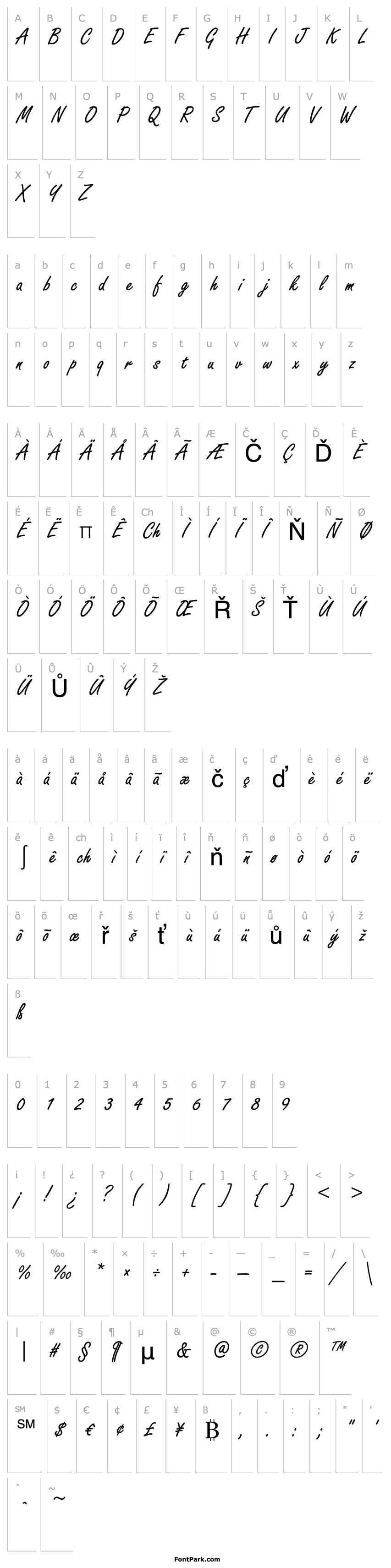 Overview HandmadeScript-Regular