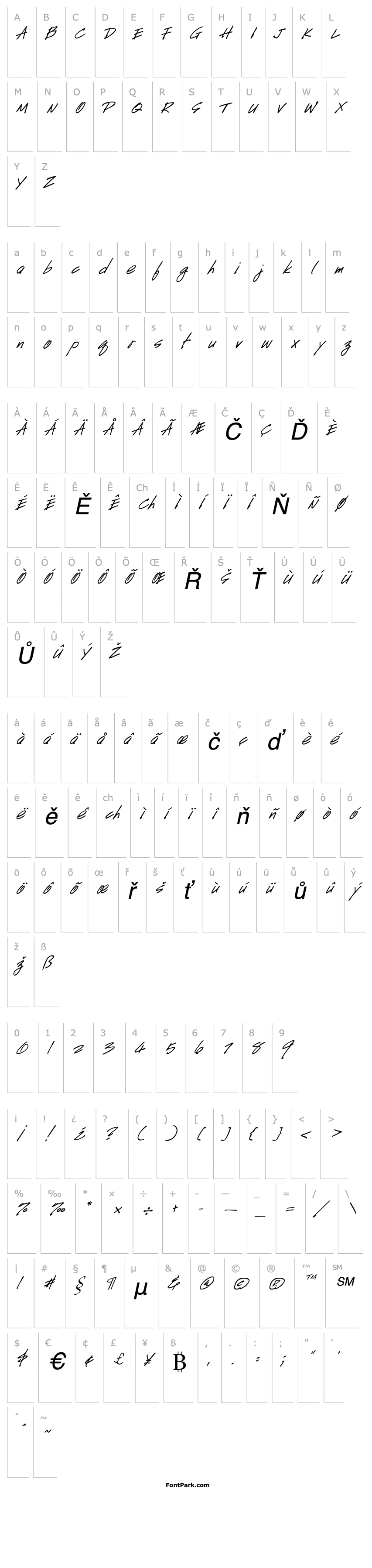 Overview HandScript Italic